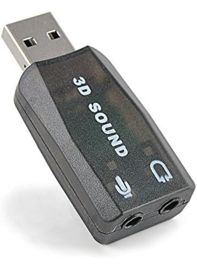 أبلينم محول USB مزود بمقبس سماعة رأس وميكروفون 3.5 ملم، أسود اللون - Image 2